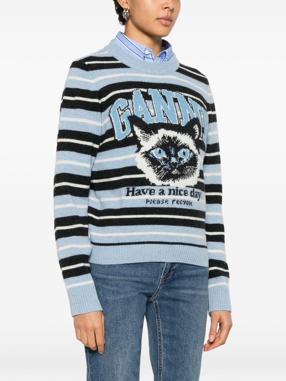 Ganni Women Wool Crewneck Sweater GANNI