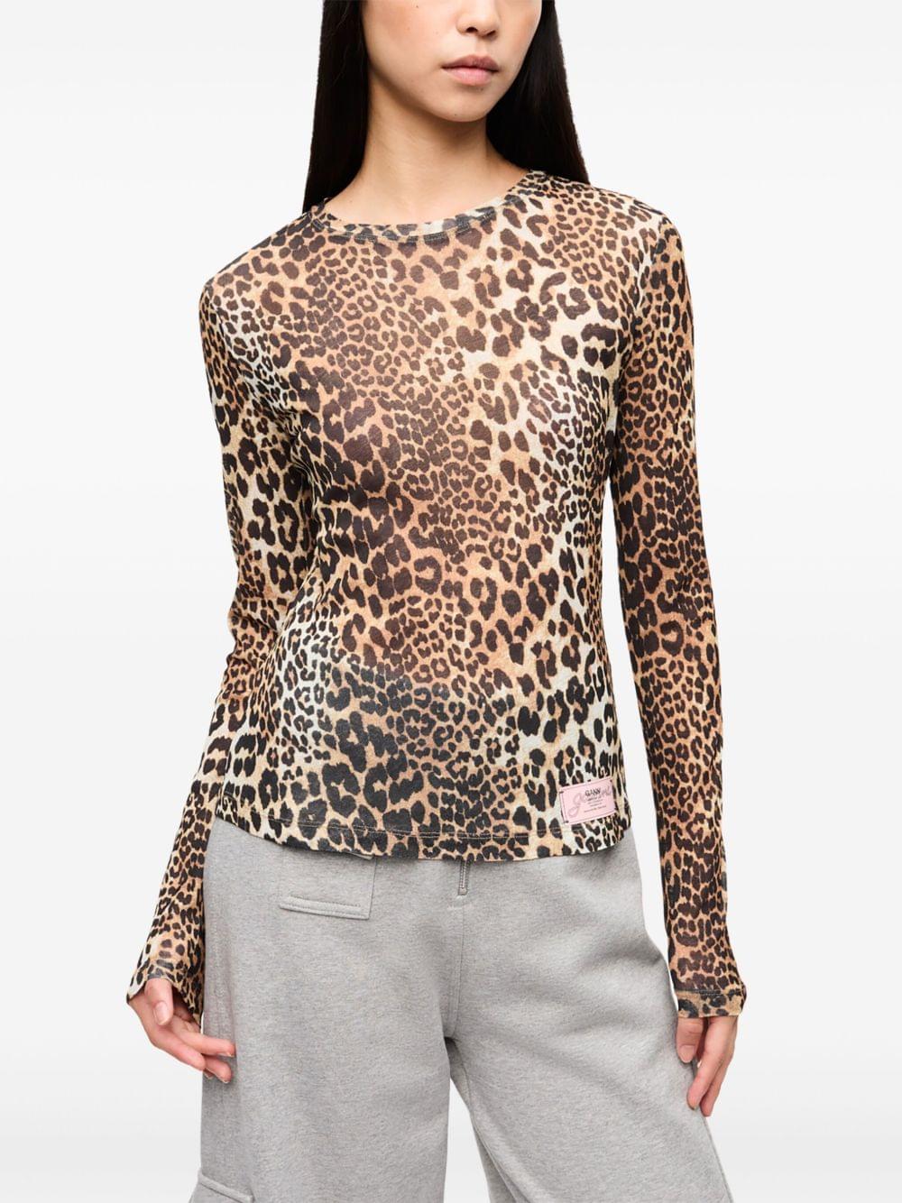 Ganni Women Leopard Print Top GANNI