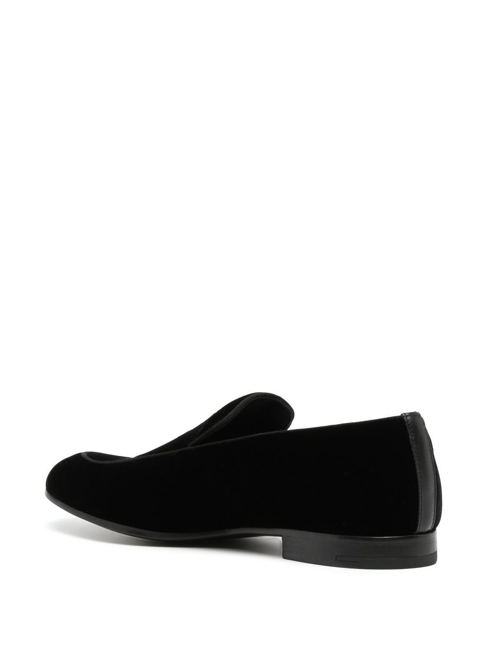 Giorgio Armani Men Embroidered Logo Velvet Loafers GIORGIO ARMANI
