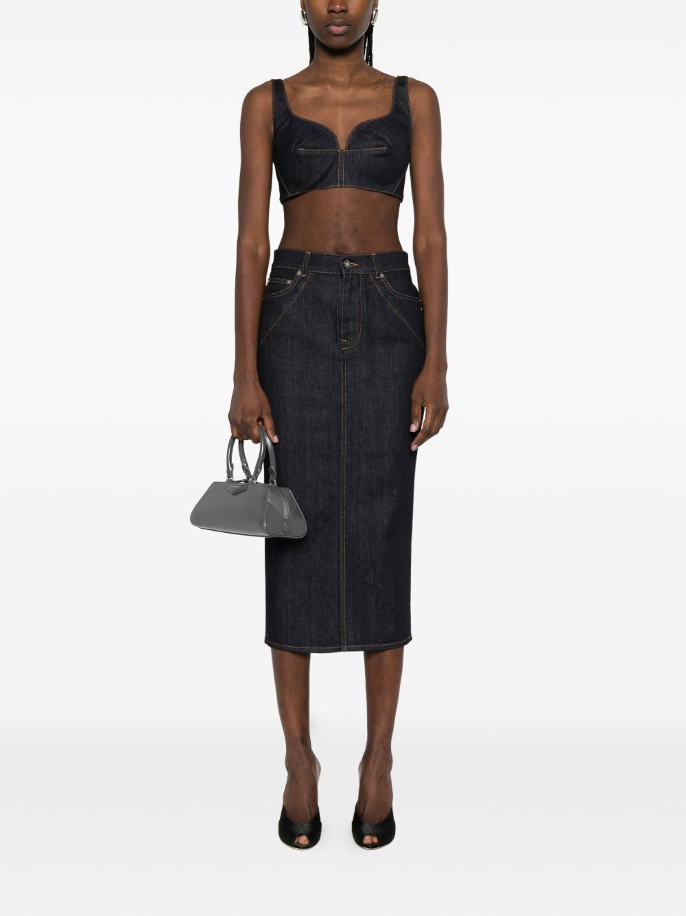 Givenchy Women Denim Cotton Bra Top GIVENCHY
