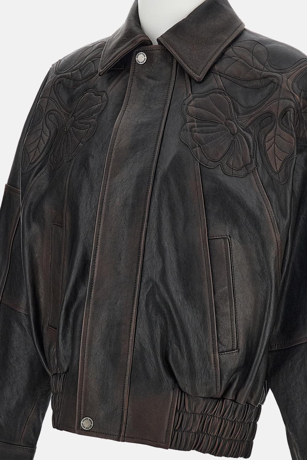 Golden Goose Women Nappa Leather Jacket With Embroidery GOLDEN GOOSE