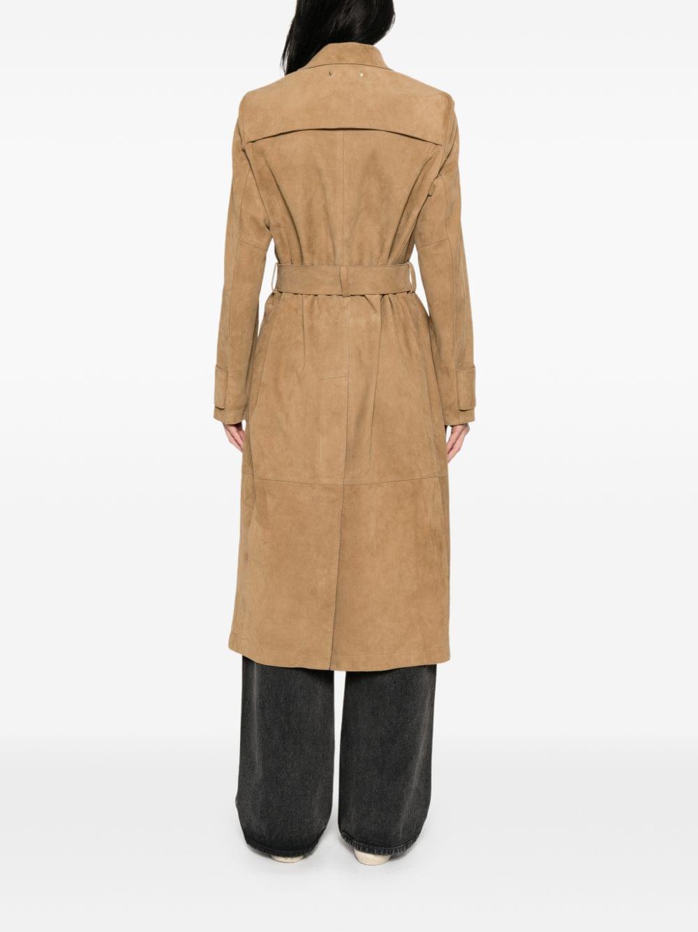 Golden Goose Women Suede Leather Trench Coat GOLDEN GOOSE