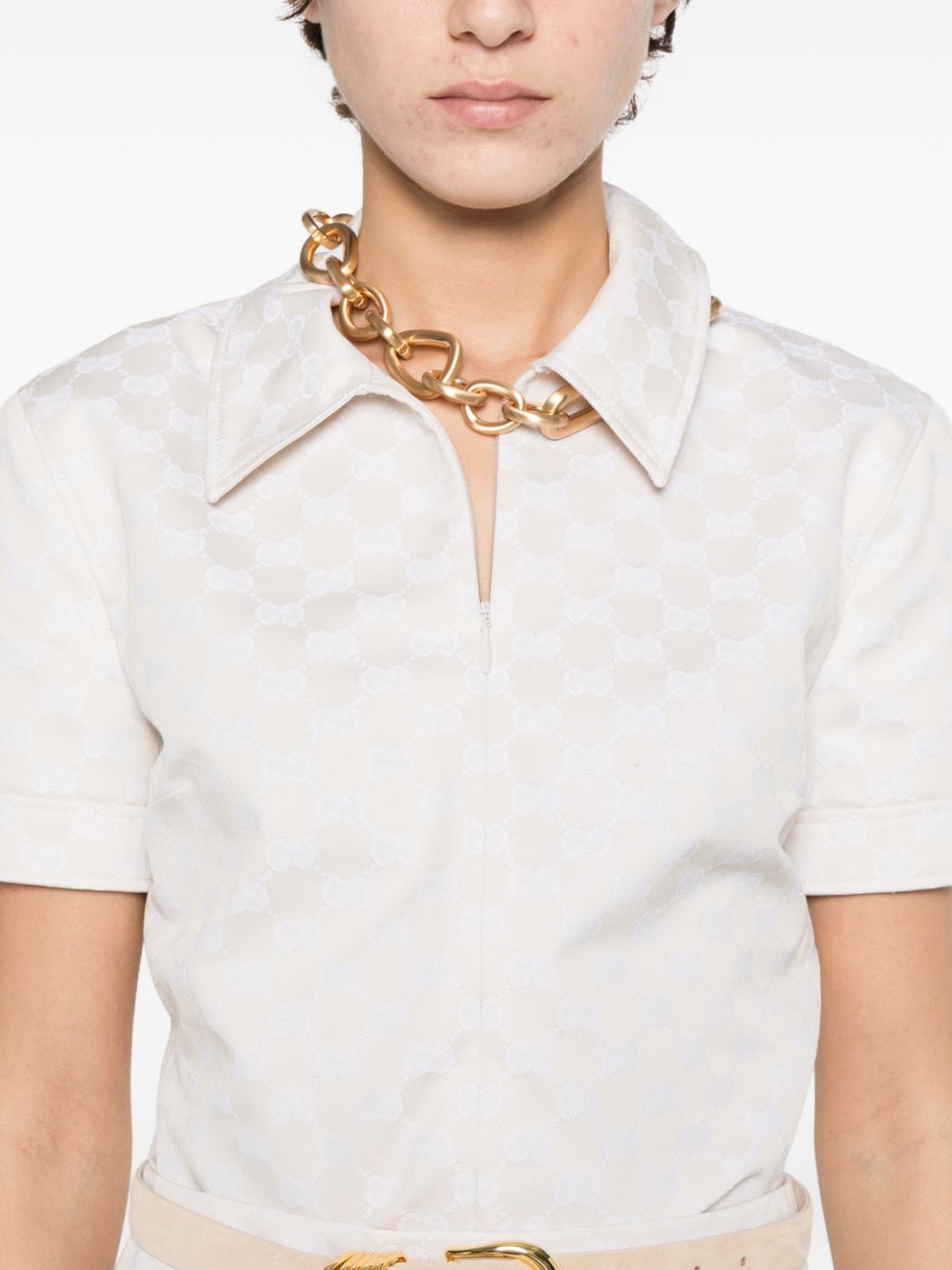 Gucci Women Gg Cotton Blend Polo Shirt GUCCI