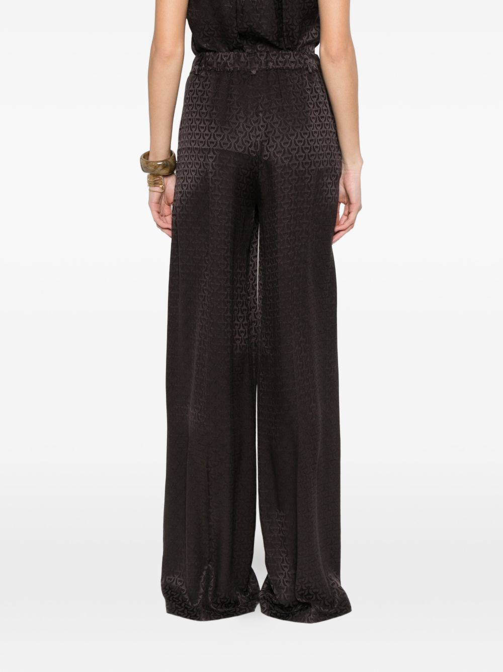 Gucci Women Horsebit Silk Trousers