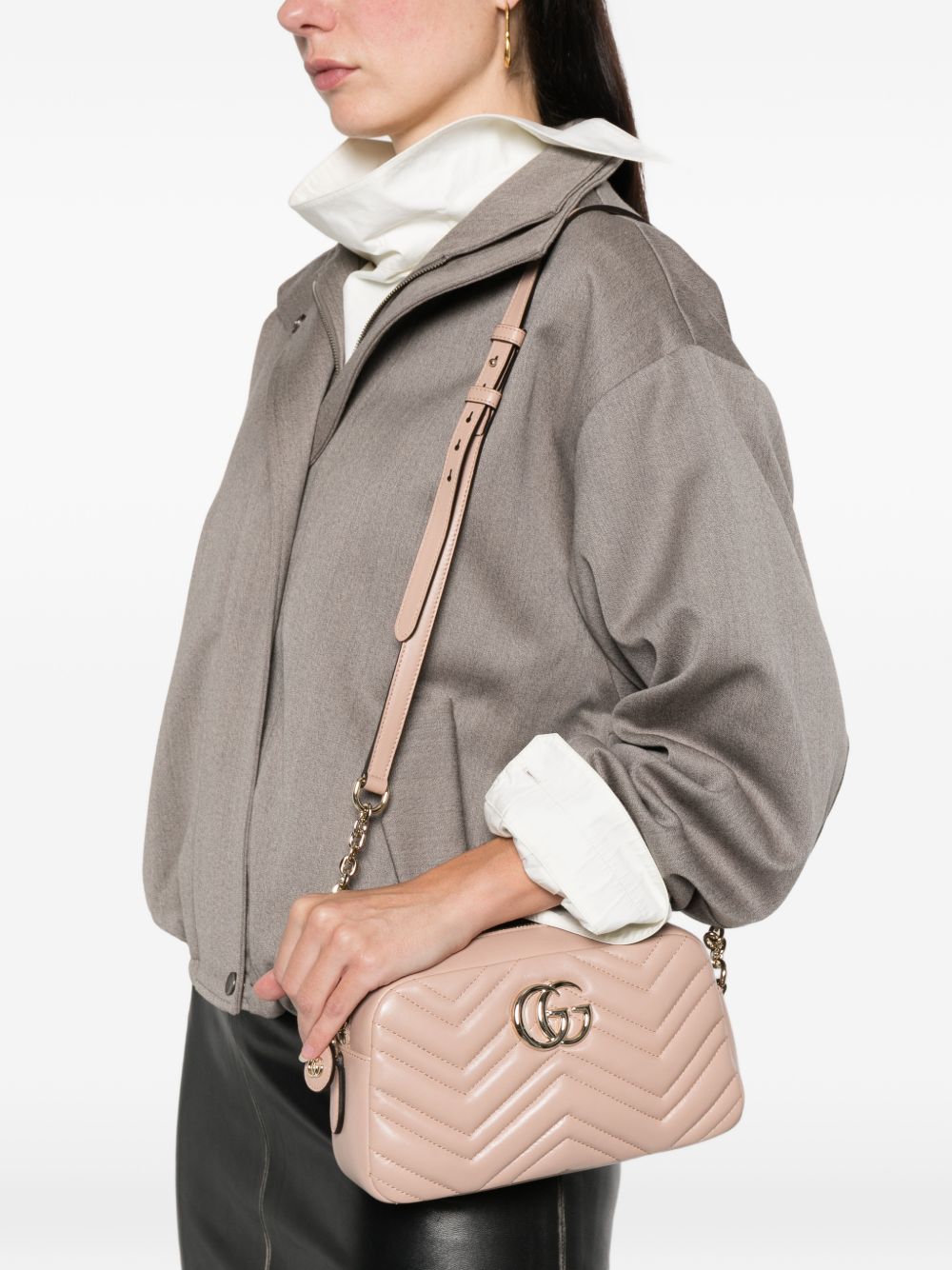 Gucci Women Gg Marmont Leather Camera Bag