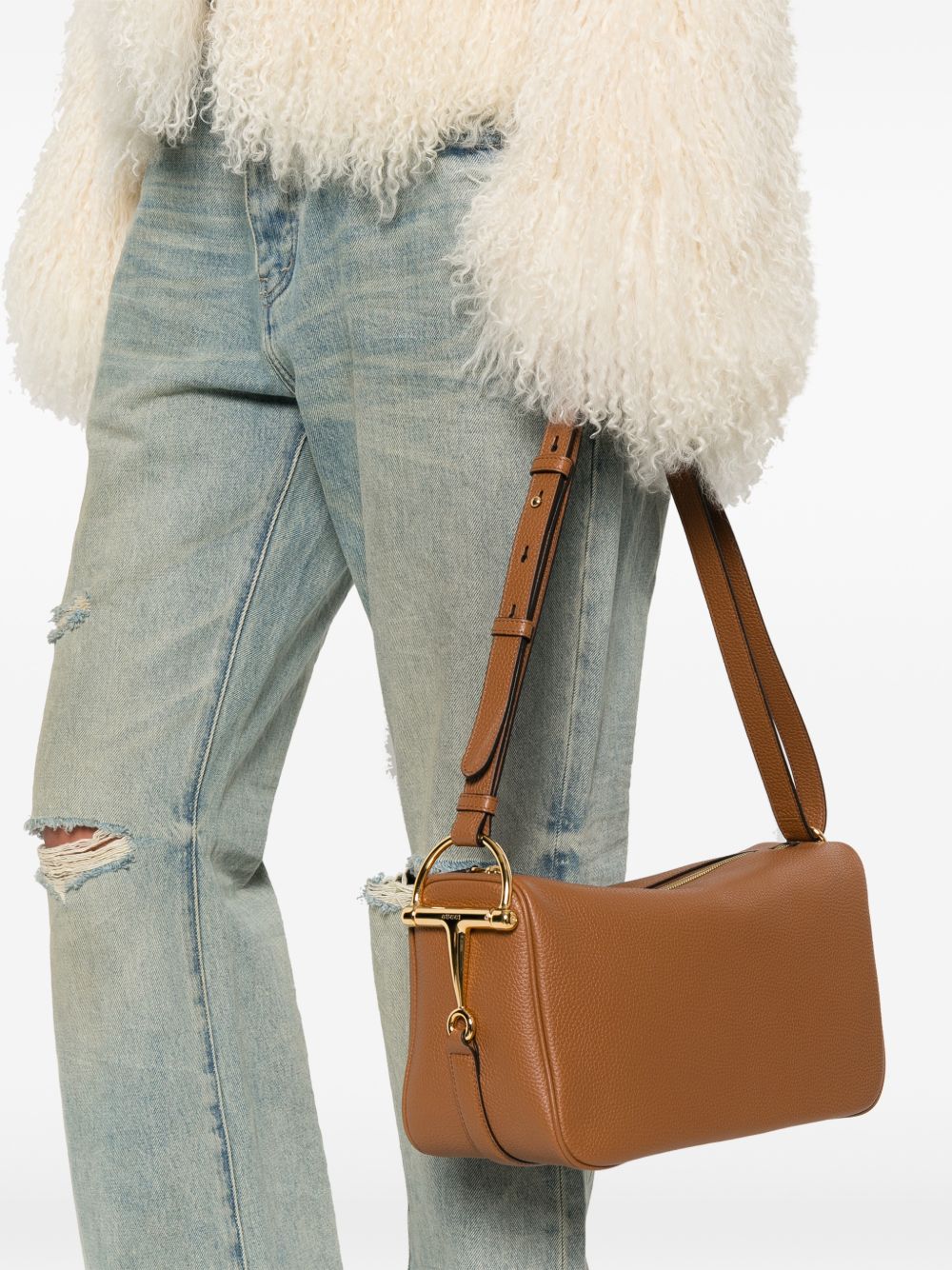 Gucci Women Half Horsebit Medium Leather Shoulder Bag GUCCI