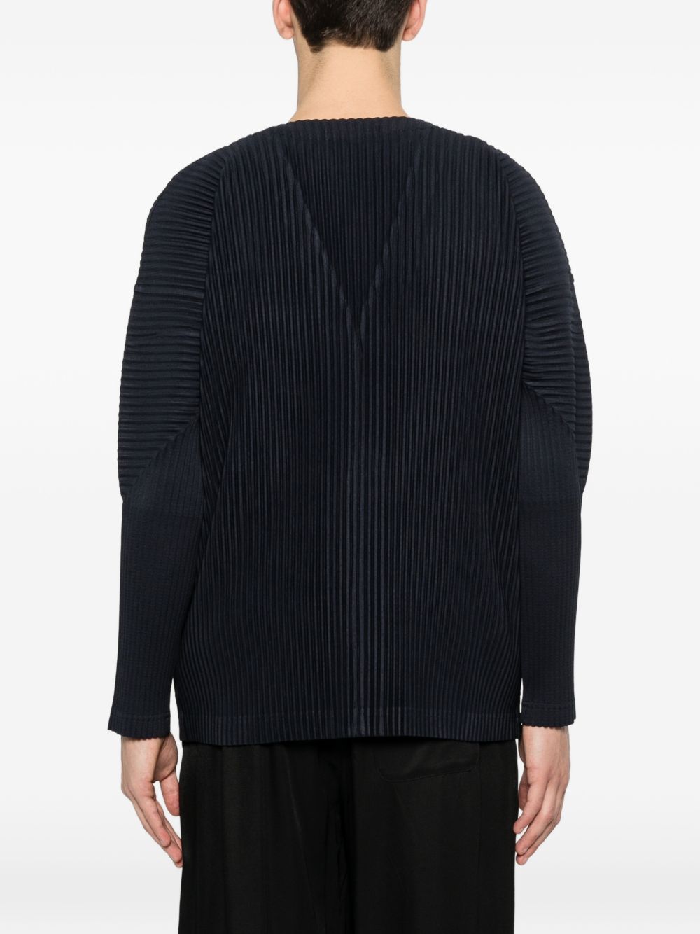 Homme Plisse' Issey Miyake Men Pleated V-Necked Cardigan HOMME PLISSE ISSEY MIYAKE