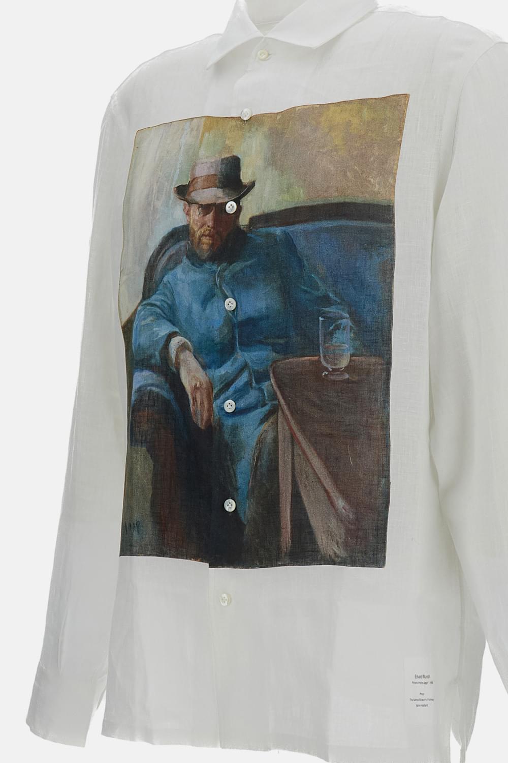 Junya Watanabe Men Linen Shirt With Printed Front JUNYA WATANABE