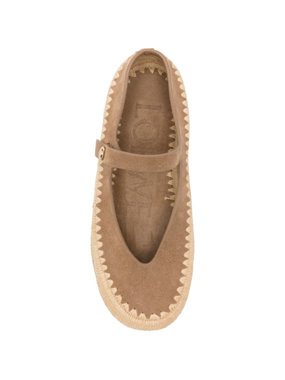Loewe Paula's Ibiza Women Rio Suede And Rafia Ballets LOEWE