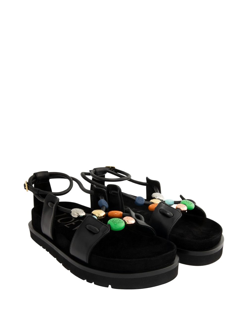 Loewe Paula's Ibiza Women Pebble Fussbett Leather Sandals LOEWE