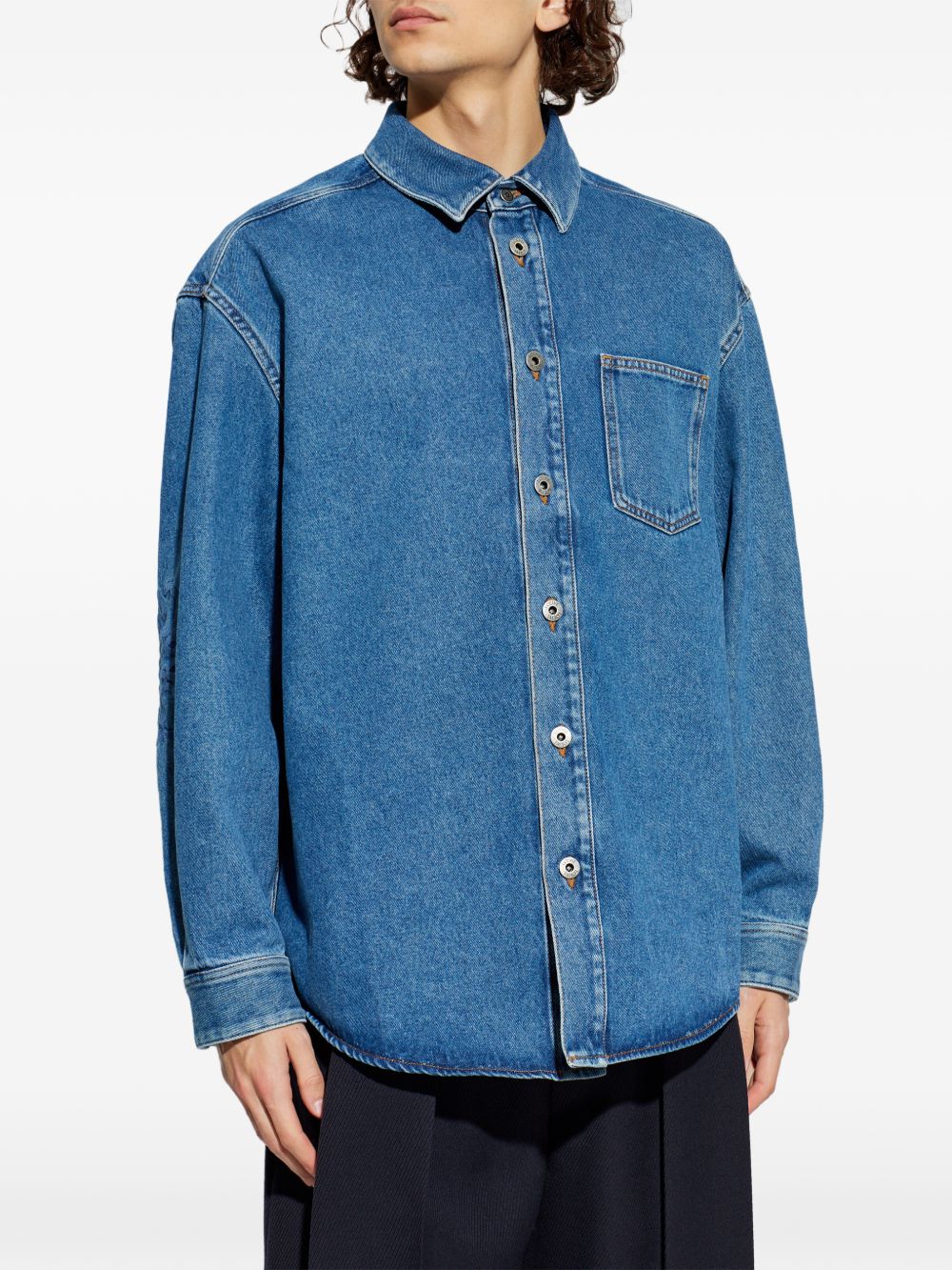 Loewe Men Anagram Denim Cotton Shirt LOEWE