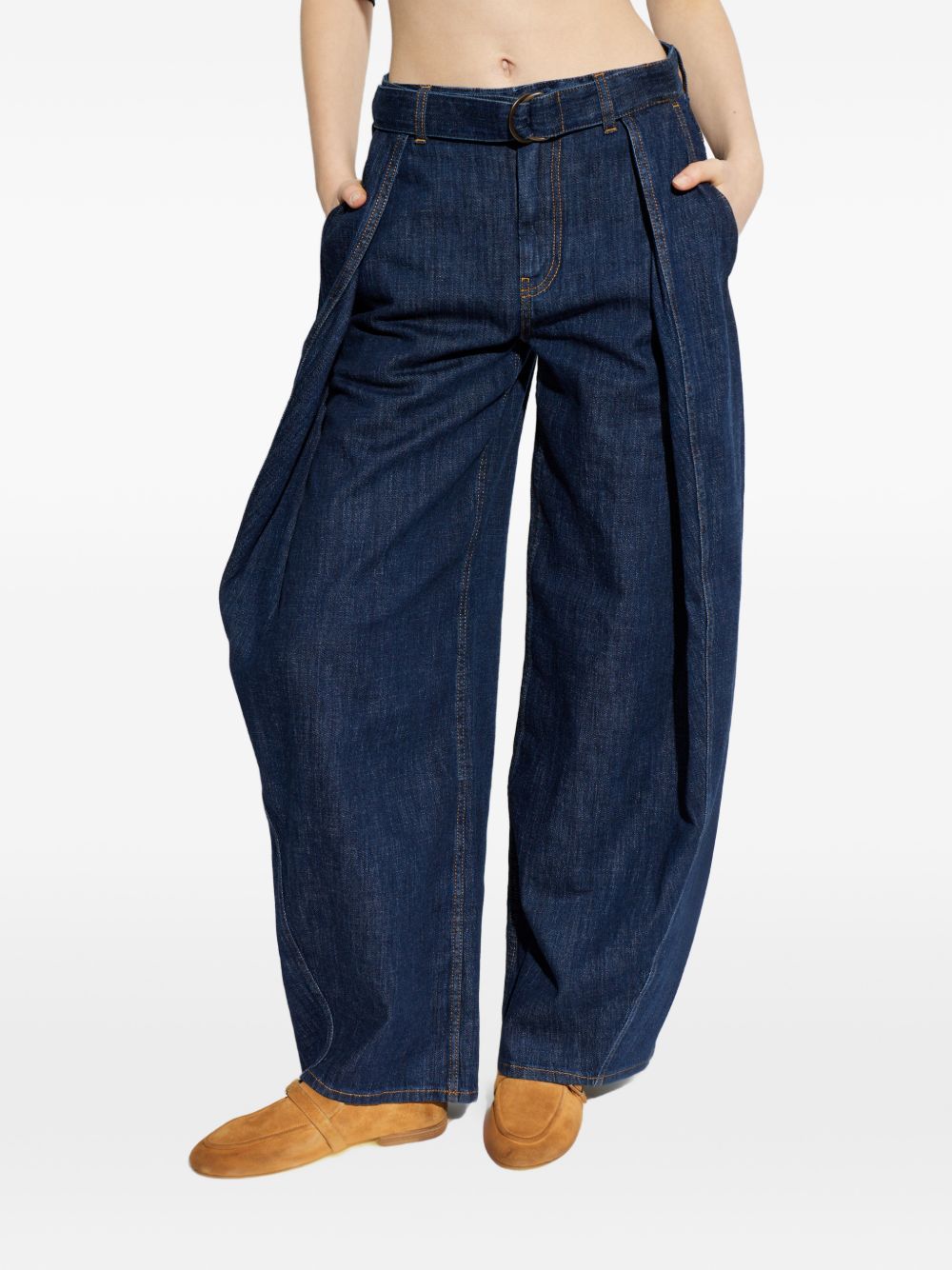 Loewe Women Belted Wide-Leg Denim Jeans LOEWE