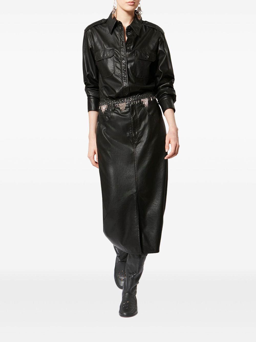 Marant Etoile Women Noee Faux Leather Shirt ISABEL MARANT ETOILE