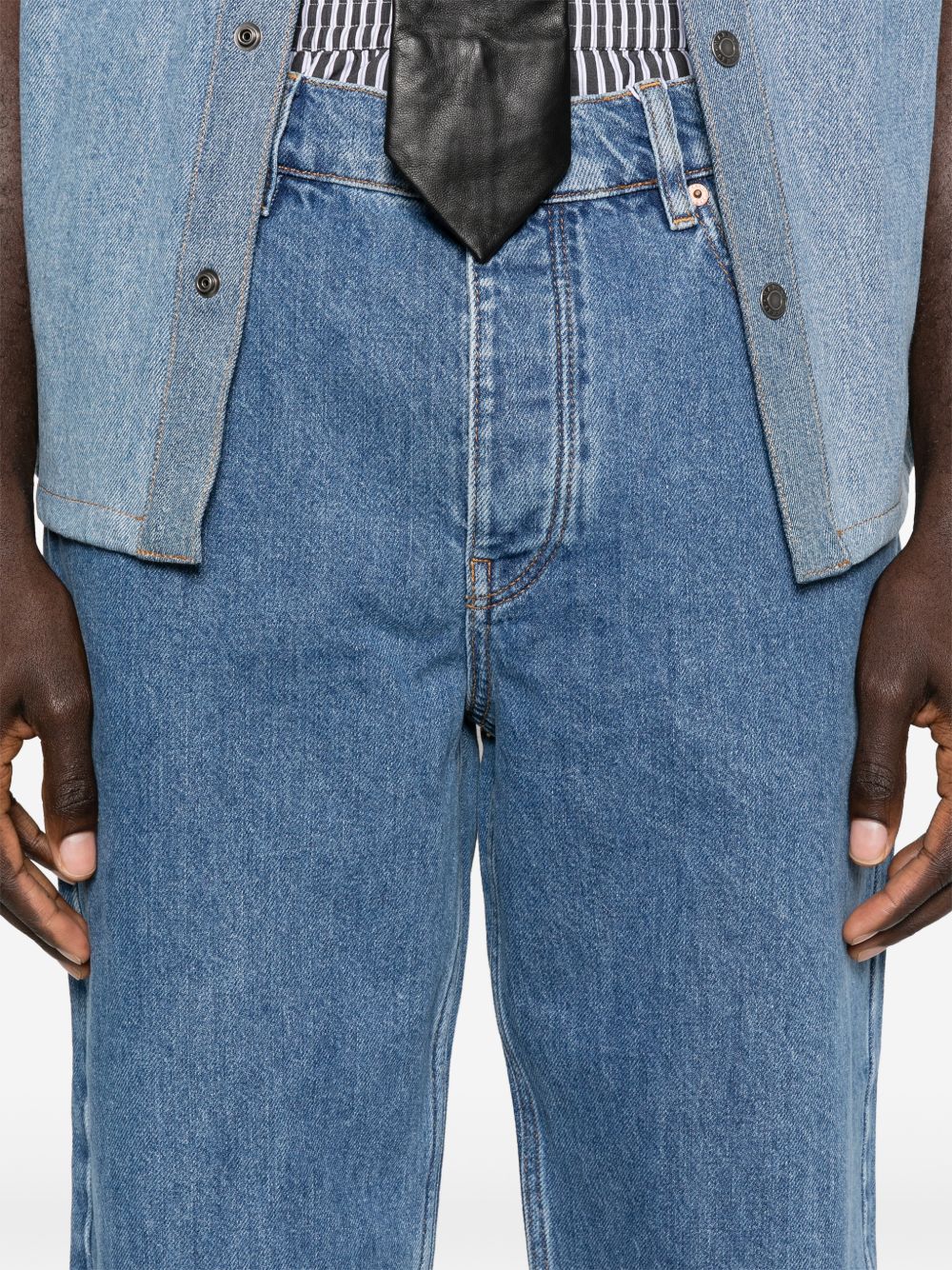 Marine Serre Men Straight Leg Denim Jeans MARINE SERRE
