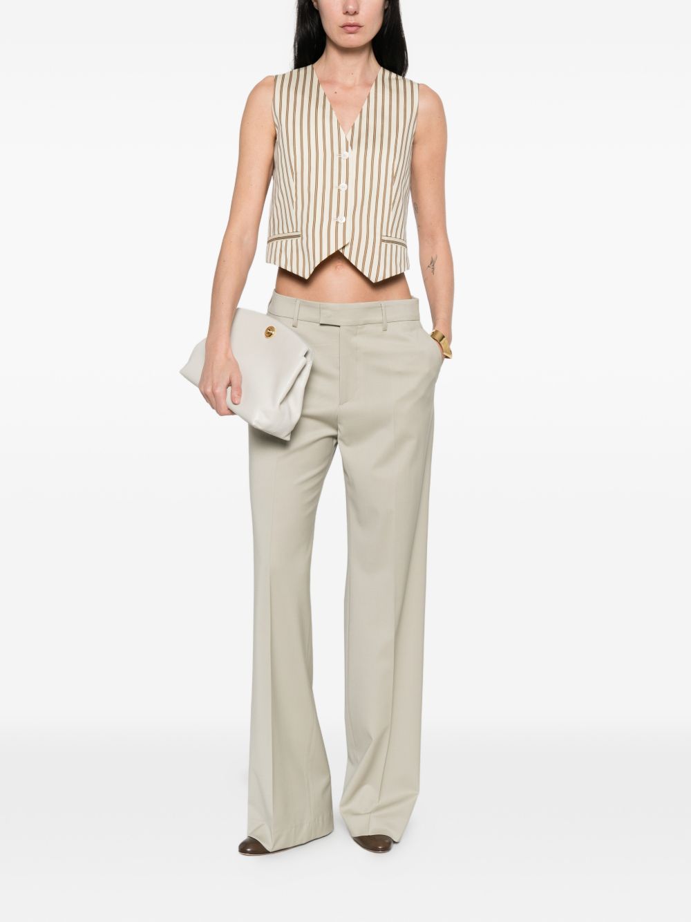 Max Mara Women Cotton And Silk Striped Vest MAX MARA