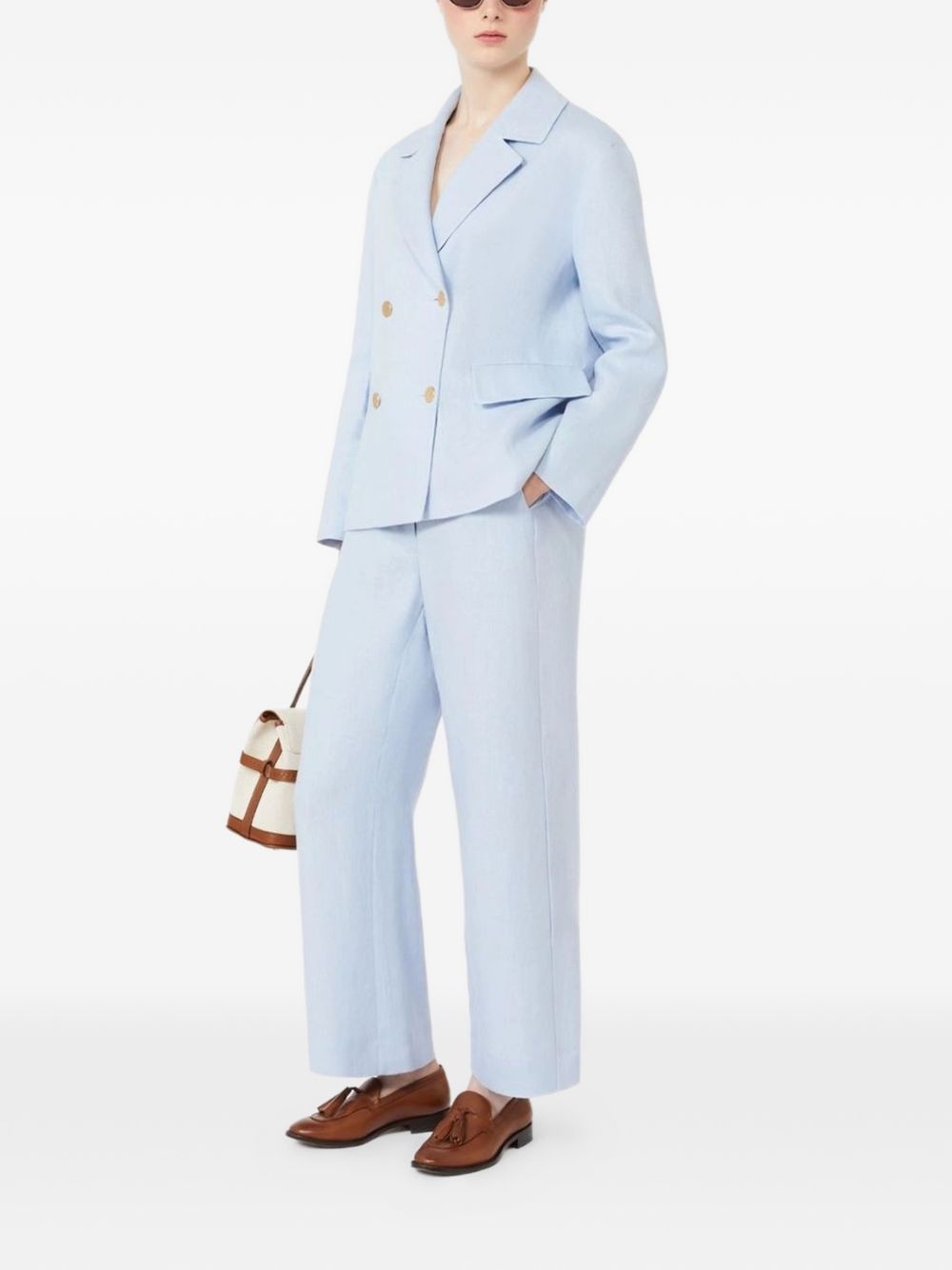 'S Max Mara Women Linen Double-Breasted Jacket S MAX MARA