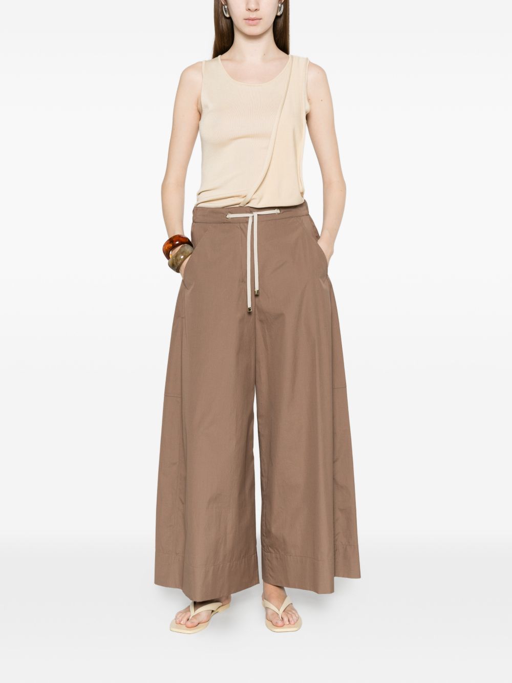 'S Max Mara Women Cotton Wide-Leg Trousers S MAX MARA
