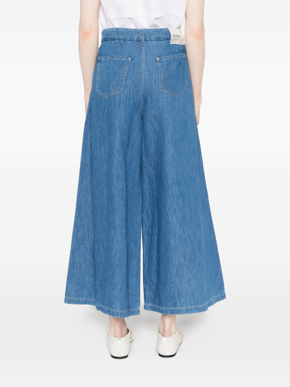 'S Max Mara Women Cotton And Linen Wide-Leg Jeans