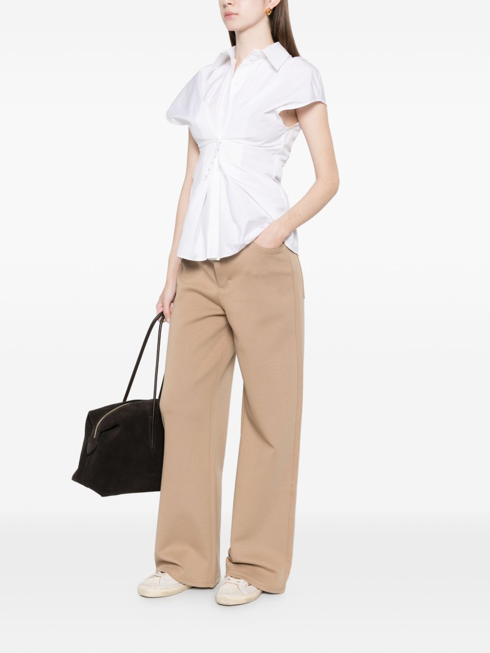 'S Max Mara Women Cotton Wide-Leg Trousers