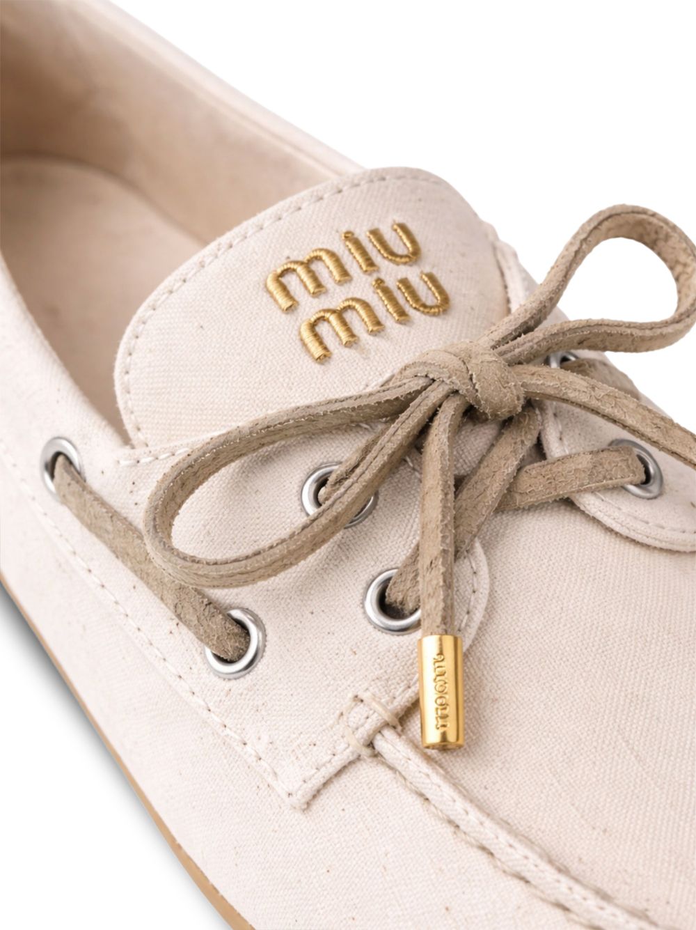 Miu Miu Women Deck Canvas Loafers MIU MIU