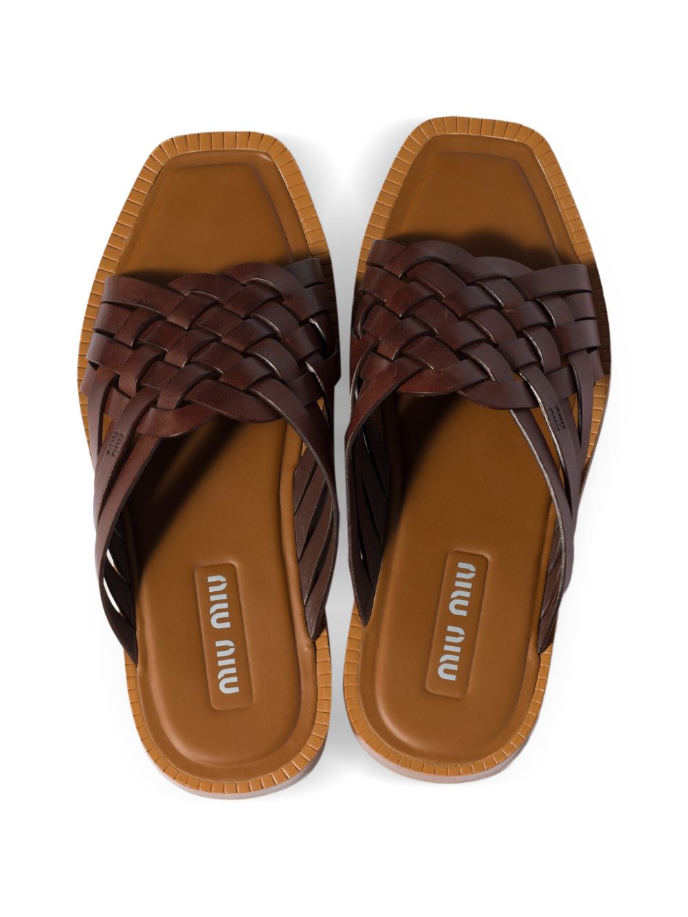 Miu Miu Women Leather Flat Sandals MIU MIU