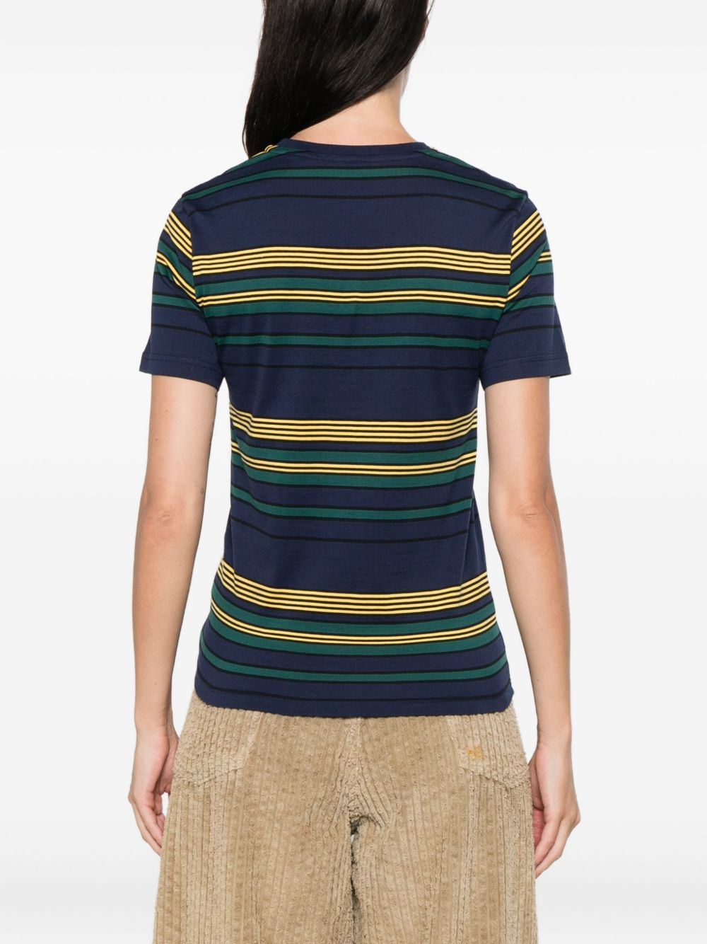 Miu Miu Women Striped Cotton T-Shirt MIU MIU