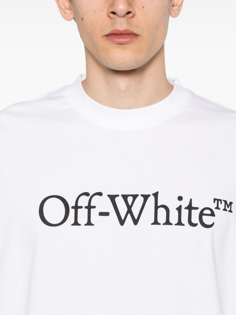 Off-White Men Big Bookish Cotton T-Shirt OFF-WHITE