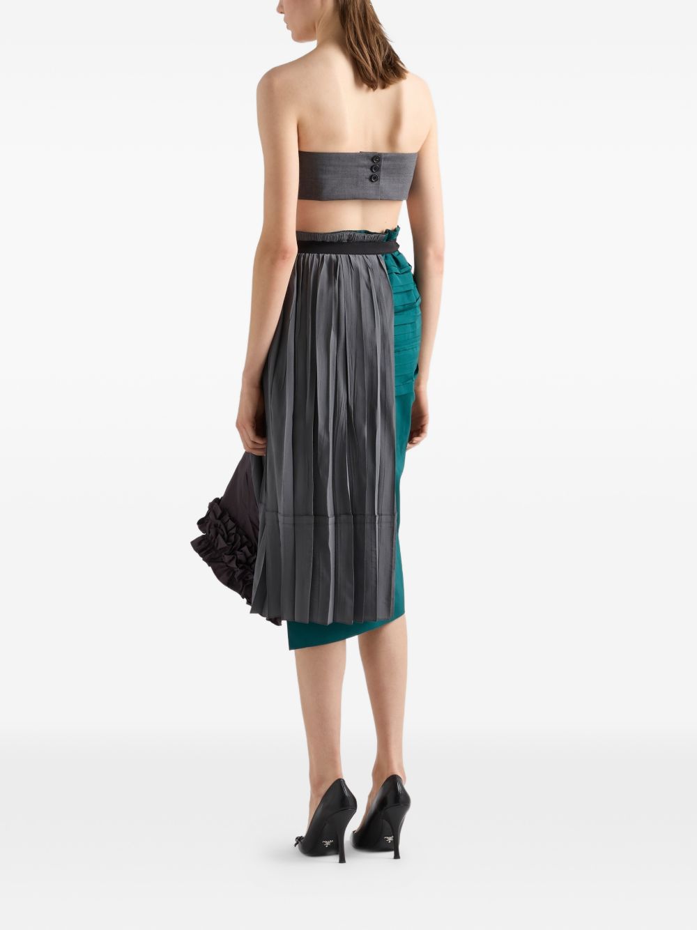 Prada Women Patchwork Midi Skirt PRADA