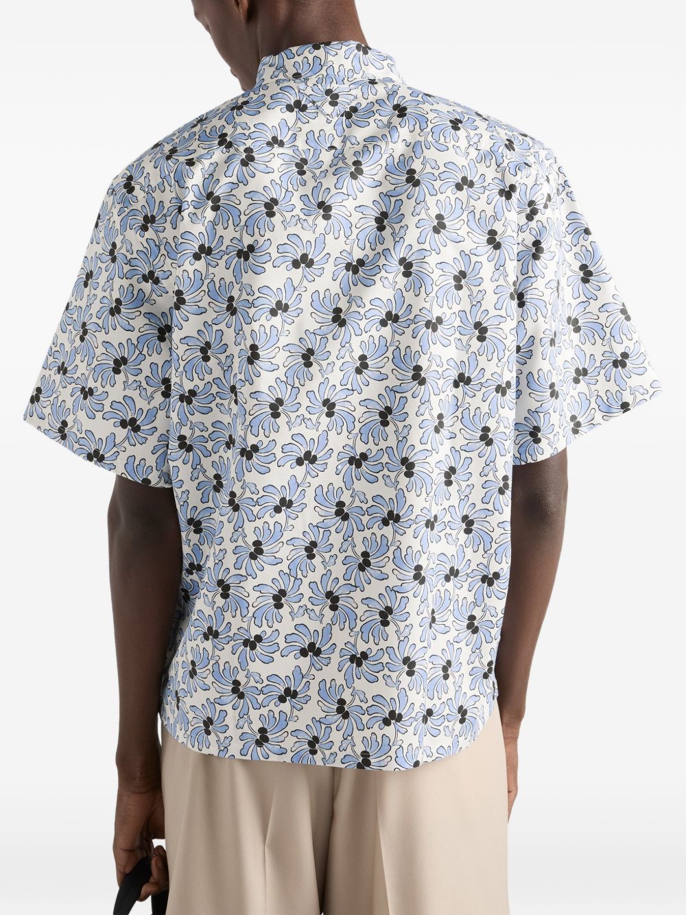 Prada Men Printed Cotton Blend Shirt PRADA