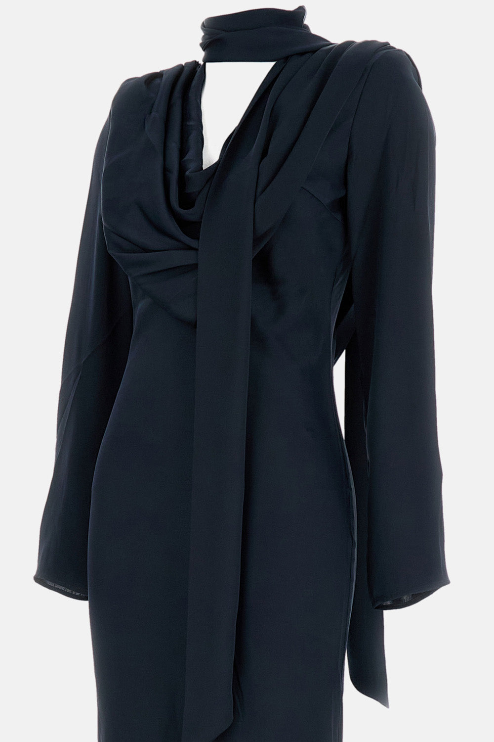 Rotate Women Long Draped Satin Dress ROTATE