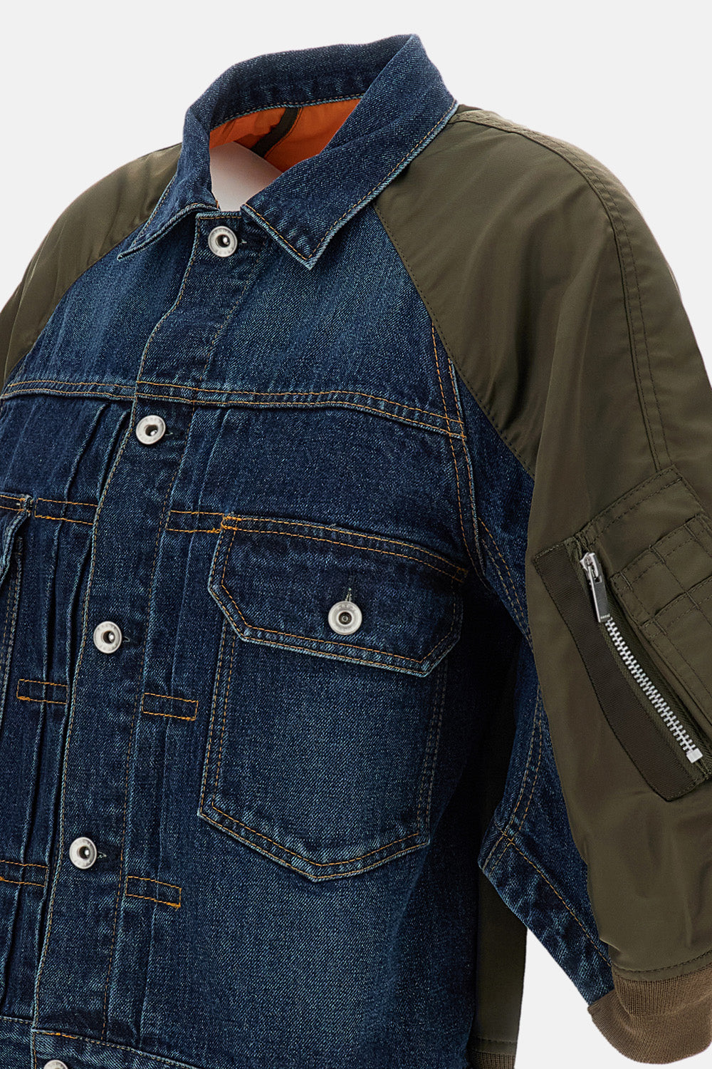 Sacai Women Denim X Nylon Twill Jacket SACAI