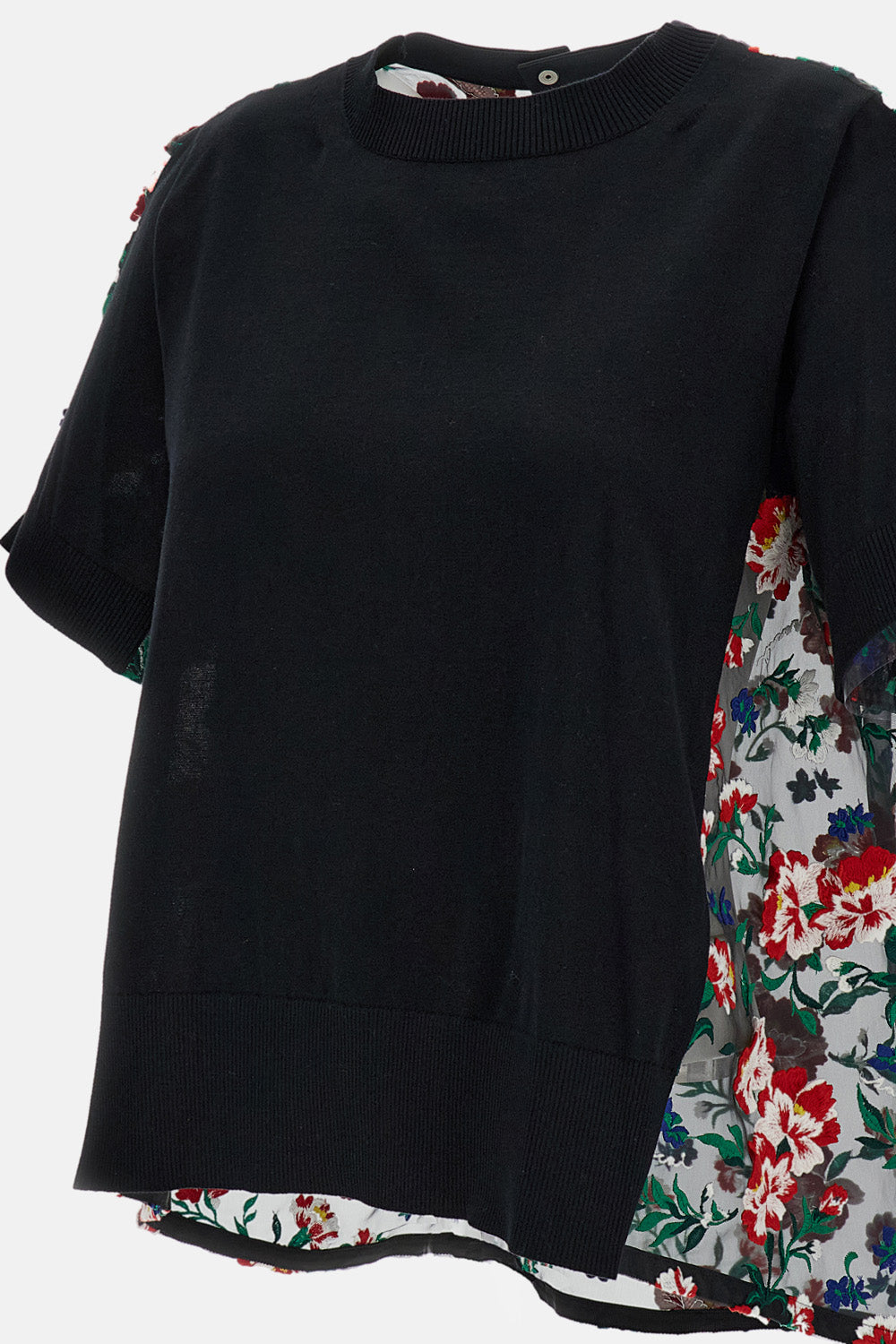 Sacai Women Short-Sleeve Top With Embroidery SACAI