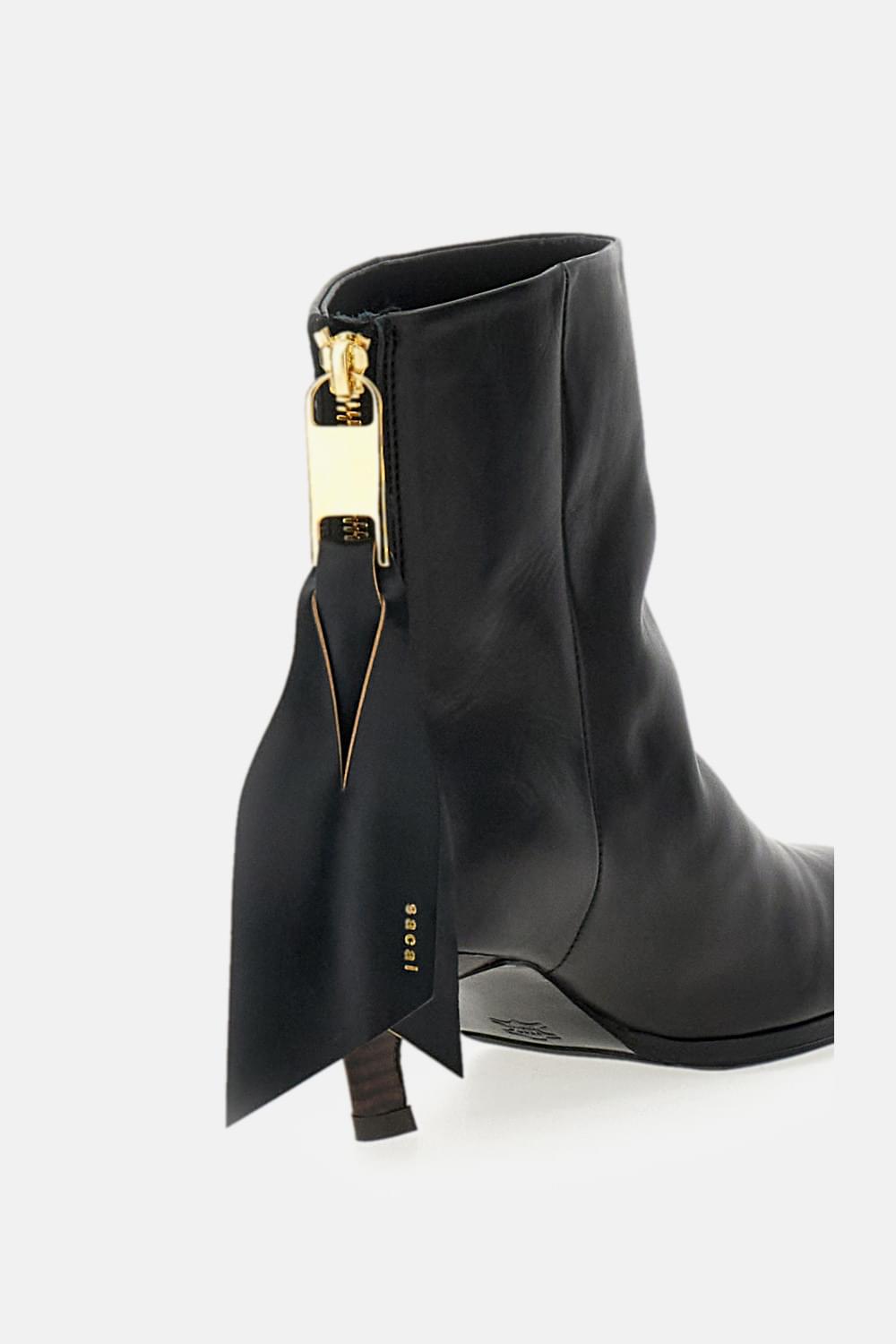 Sacai Women Leather Ankle Boots SACAI