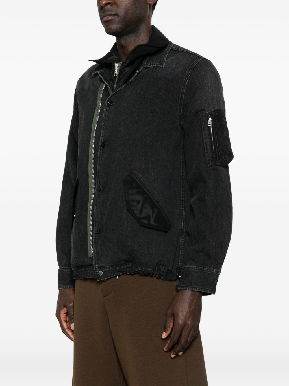 Sacai Men Denim And Nylon Jacket SACAI