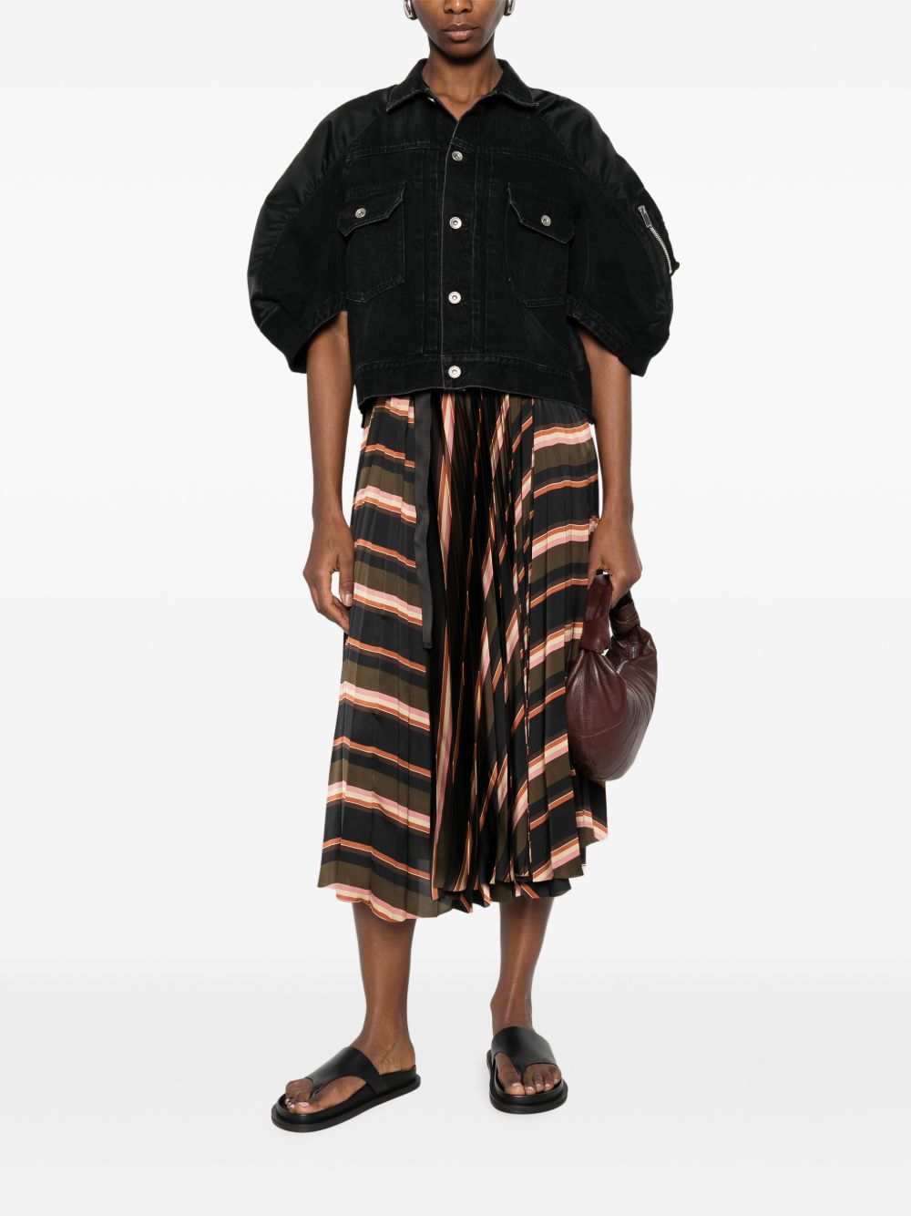 Sacai Women Nylon And Denim Jacket SACAI