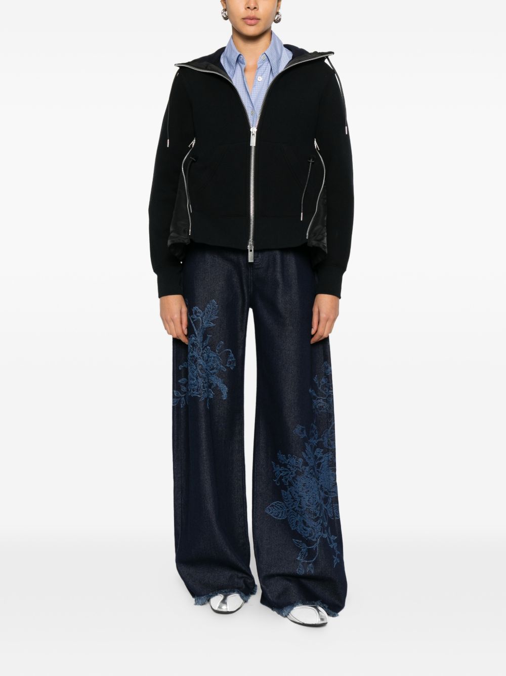 Sacai Women Cotton Zipped Hoodie SACAI