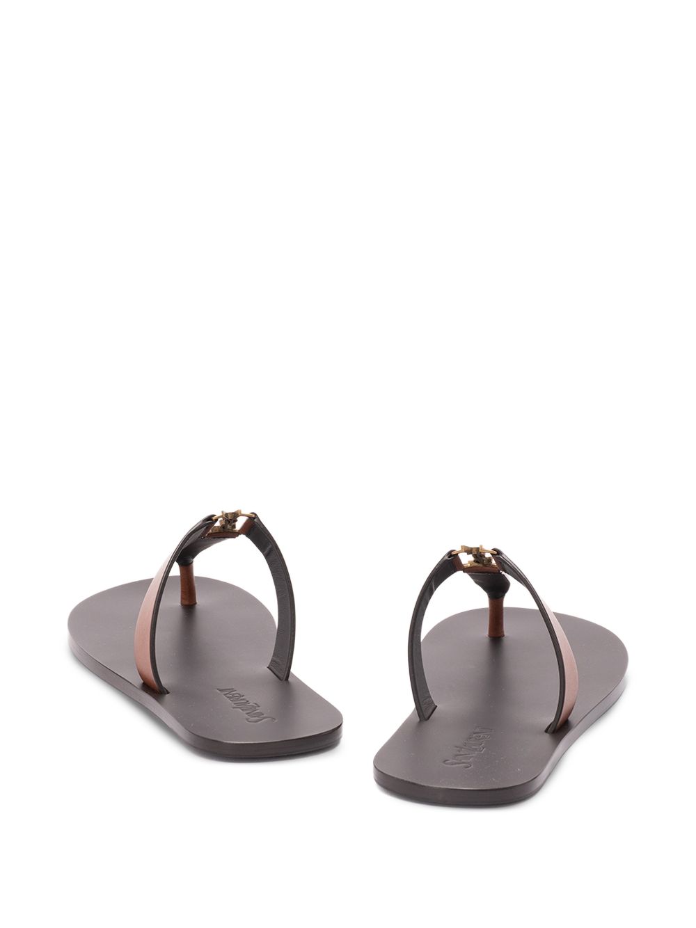 Saint Laurent Women Cassandra Leather Thong Sandals SAINT LAURENT