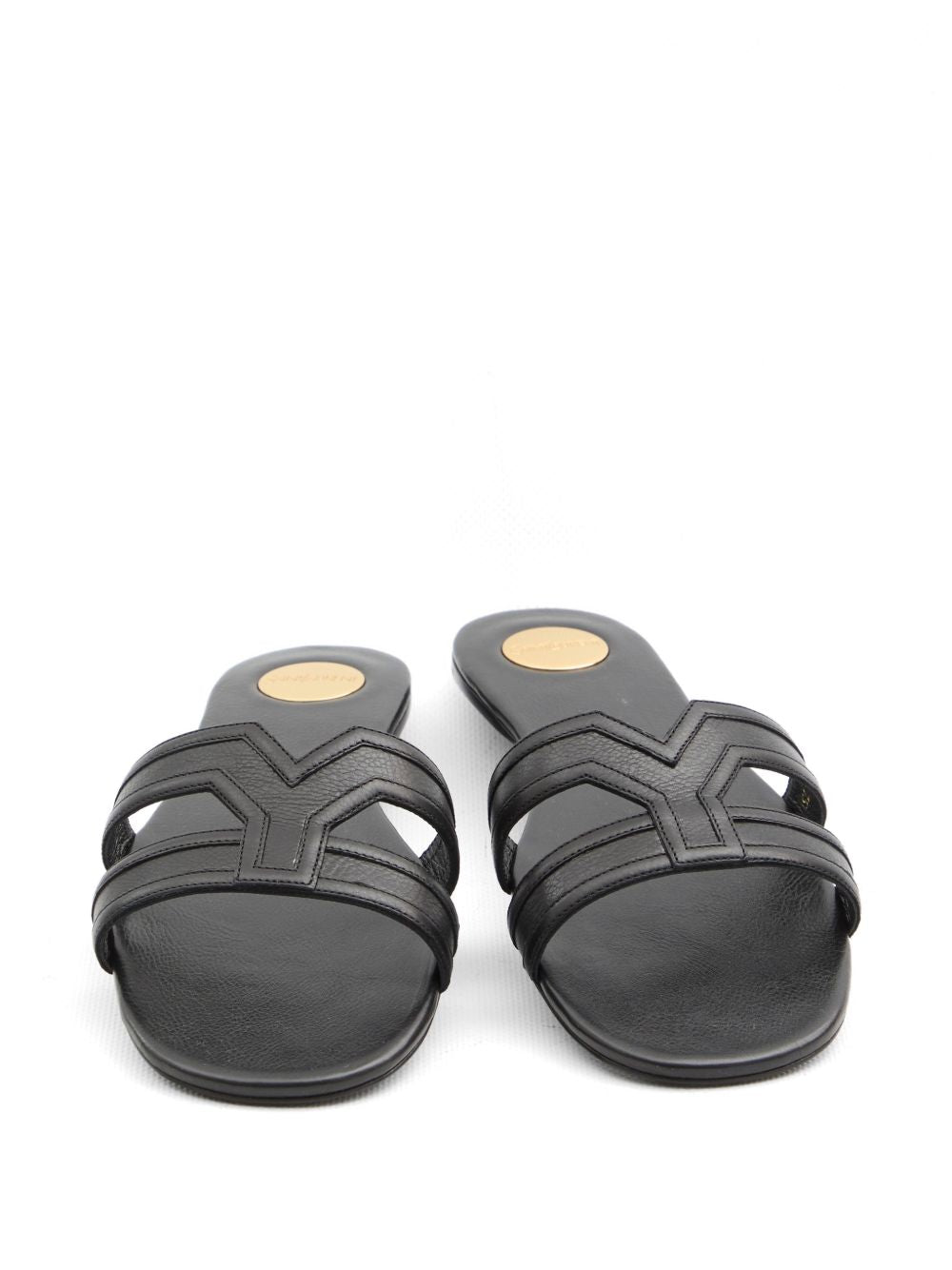 Saint Laurent Women Mabrouka Leather Flat Sandals
