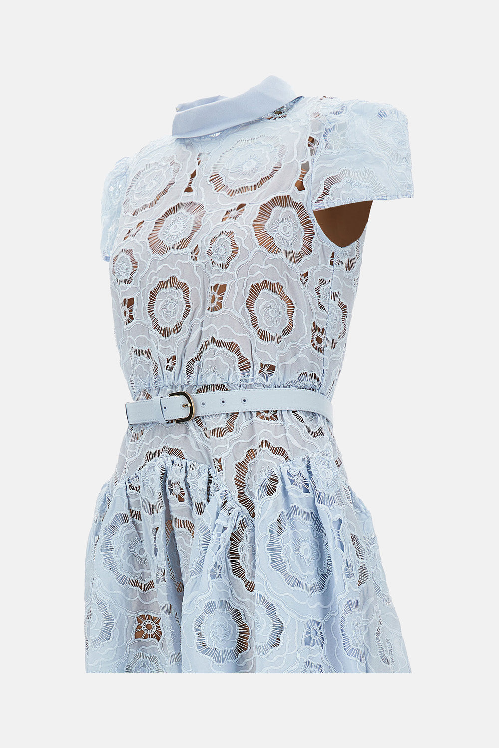 Self-Portrait Women Blue Floral Lace Midi Dress SELF-PORTRAIT