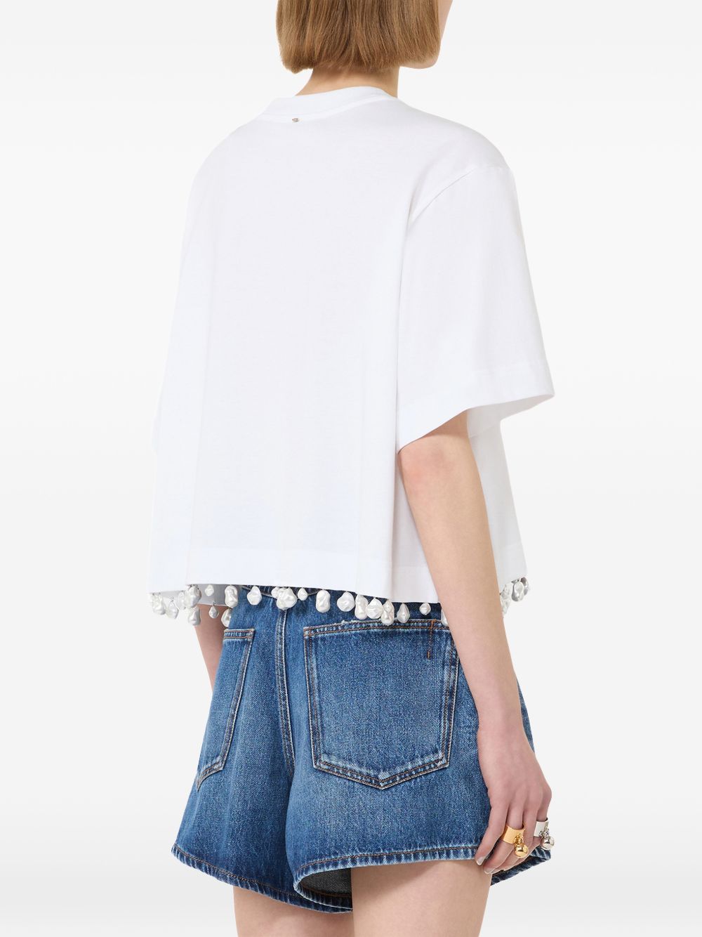 Sportmax Women Embellished Cotton T-Shirt SPORTMAX