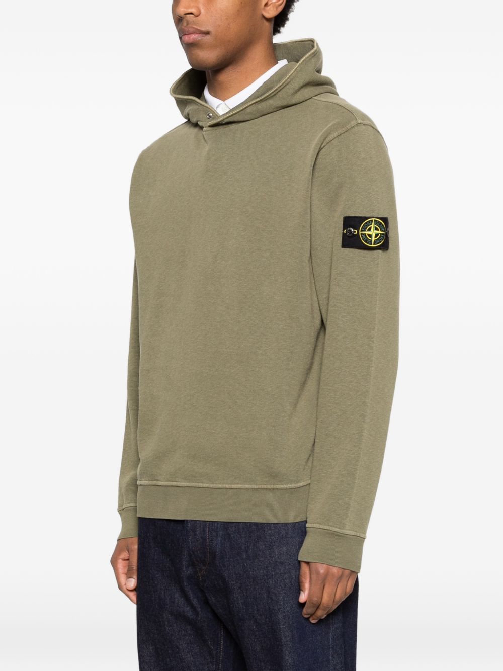 Stone Island Men Logo Cotton Hoodie STONE ISLAND