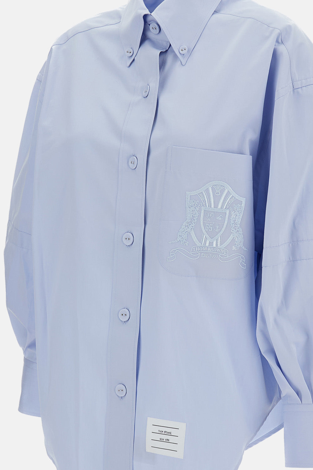 Thom Browne Women Supersized Long Sleeve Point Collar Shirt THOM BROWNE