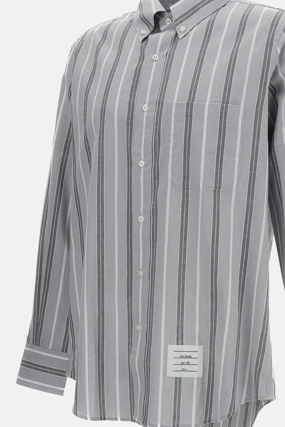 Thom Browne Men Striped Cotton Shirt THOM BROWNE