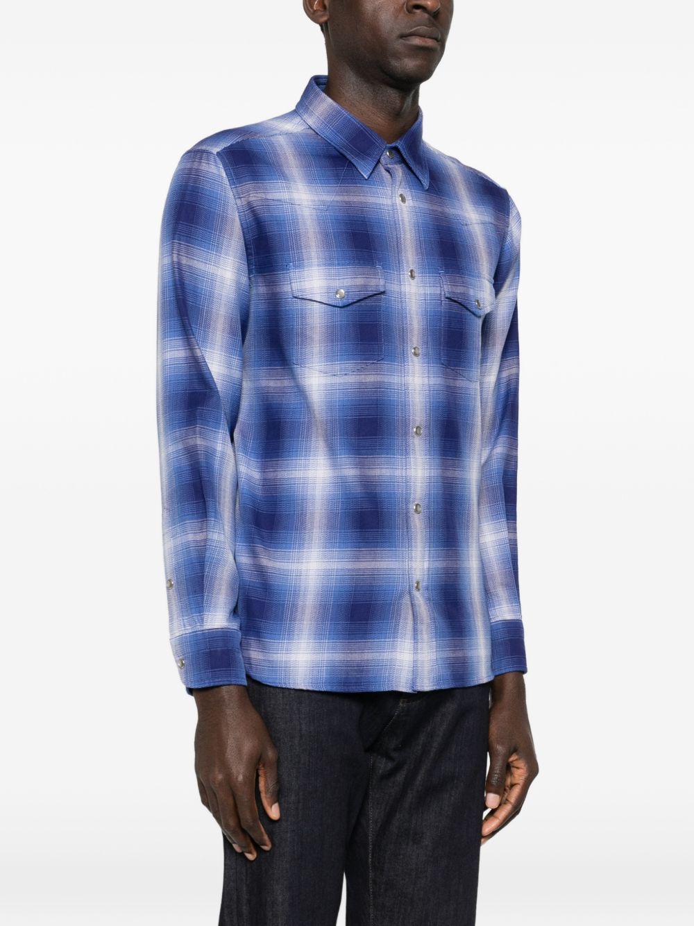Tom Ford Men Cotton Checked Shirt TOM FORD