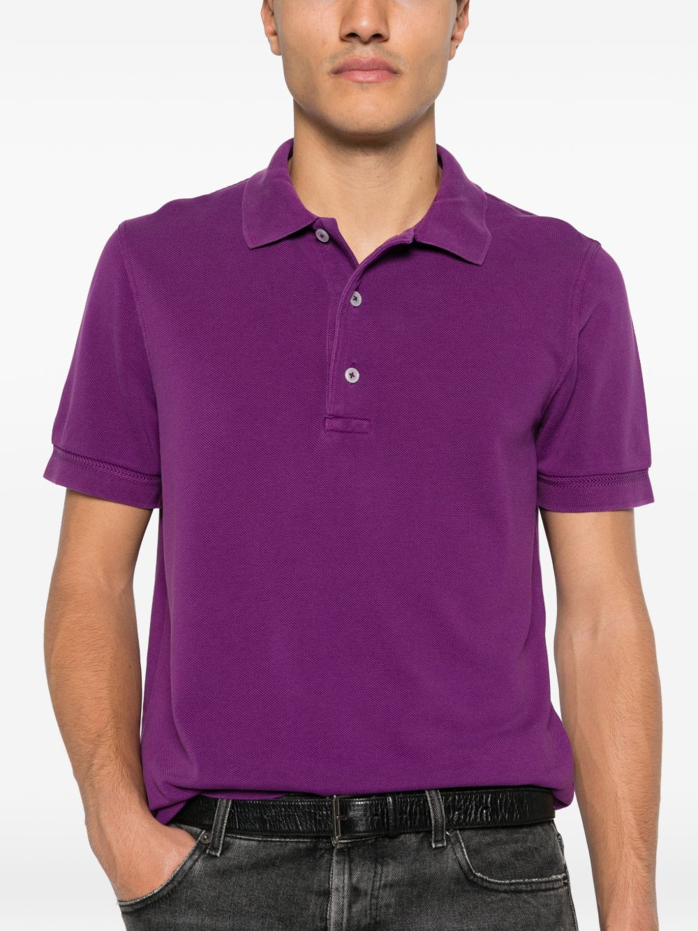 Tom Ford Men Cotton Blend Polo Shirt