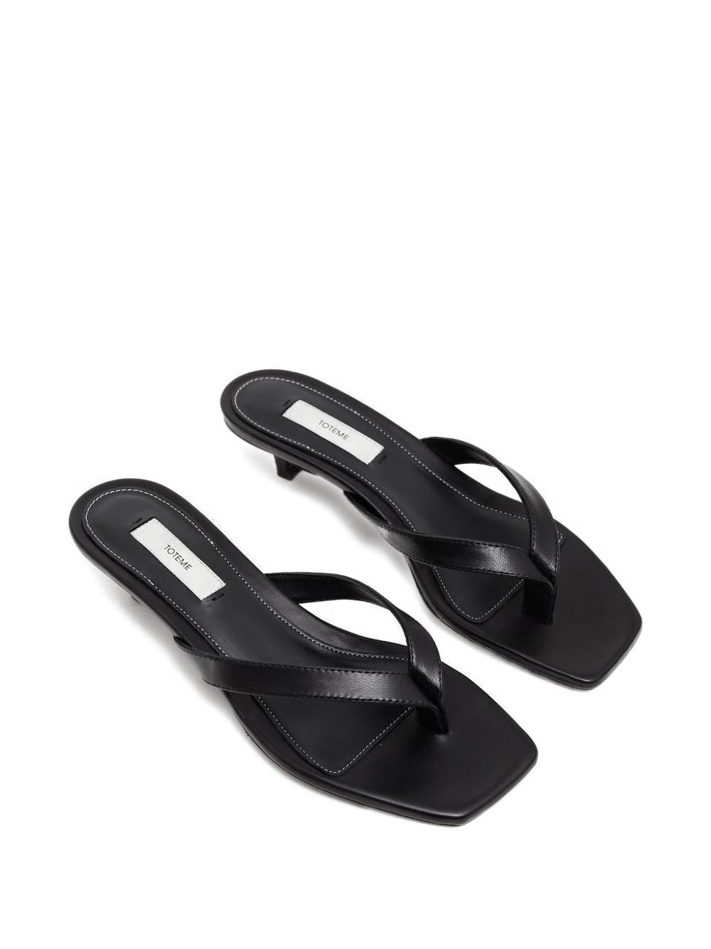 Toteme Women Leather Heeled Flip Flops TOTEME