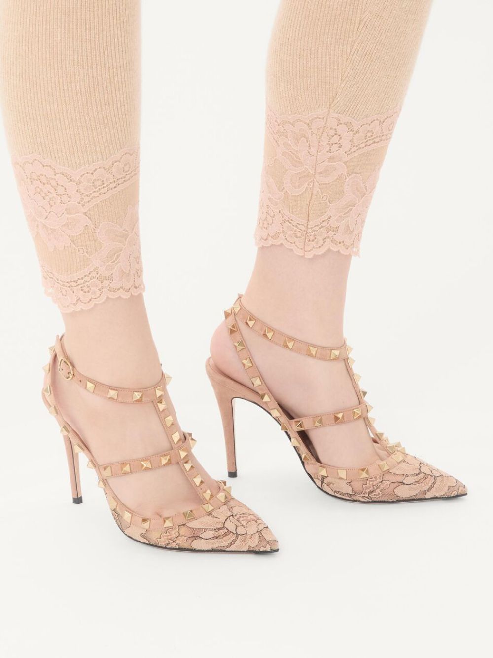 Valentino Garavani Women Rockstud Lace Pumps VALENTINO GARAVANI