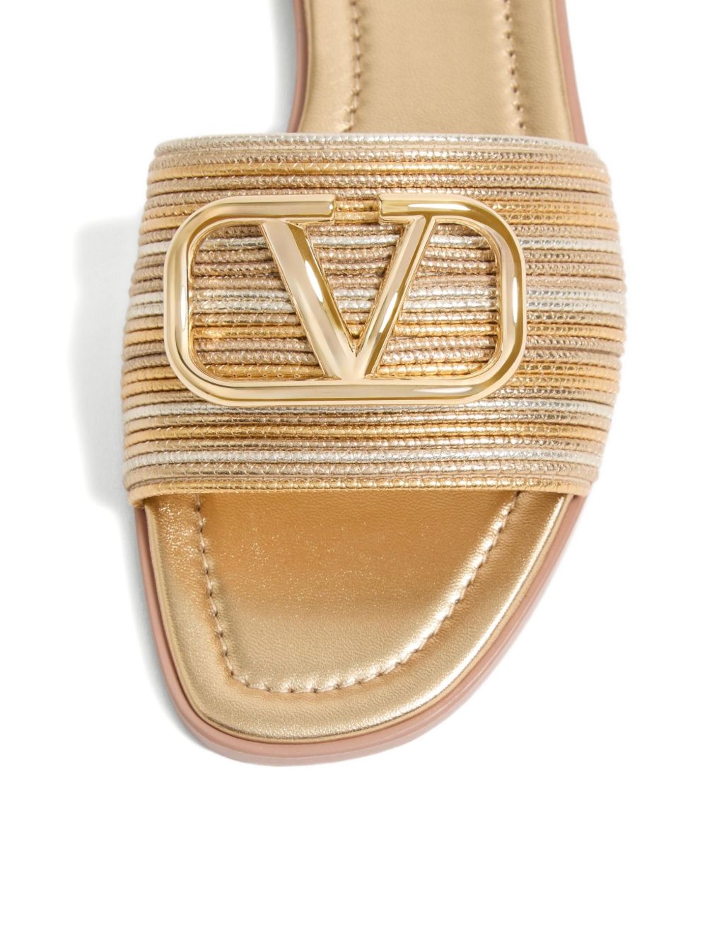 Valentino Garavani Women Vlogo Signature Leather Flat Sandals VALENTINO GARAVANI