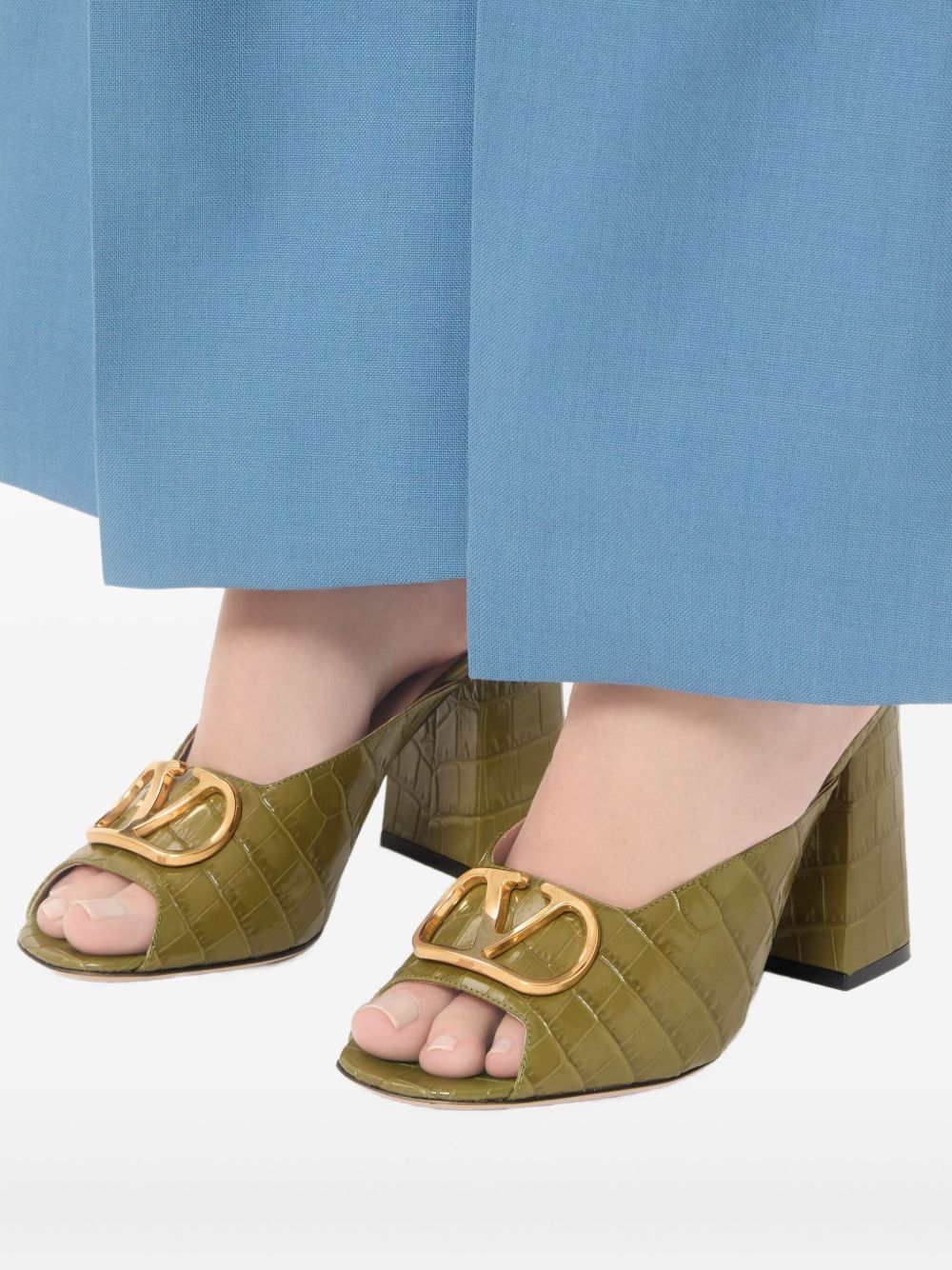 Valentino Garavani Women Vlogo Signature Leather Mules VALENTINO GARAVANI
