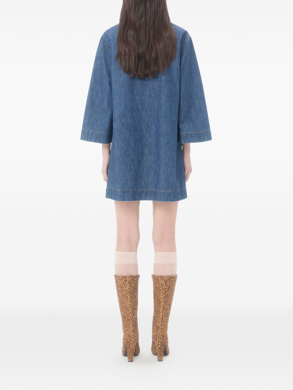 Valentino Women Vlogo Signature Denim Short Dress VALENTINO